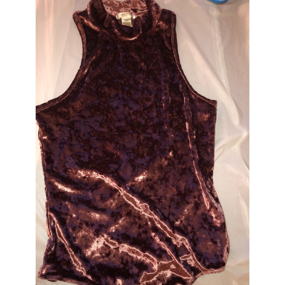 Crushed velvet halter bodysuit w/ stretch